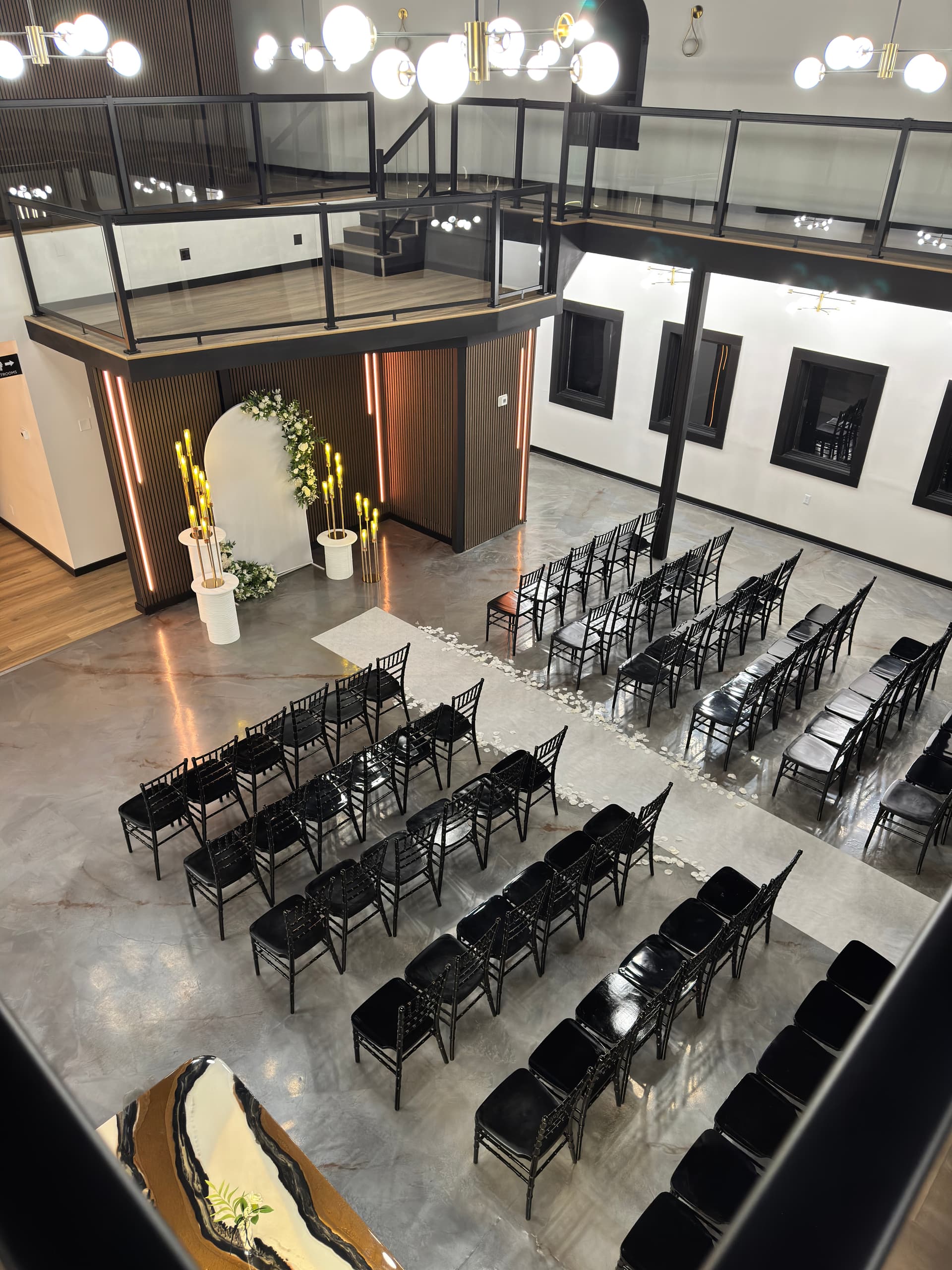Mezzanine overlook at Altar'd Event Venue