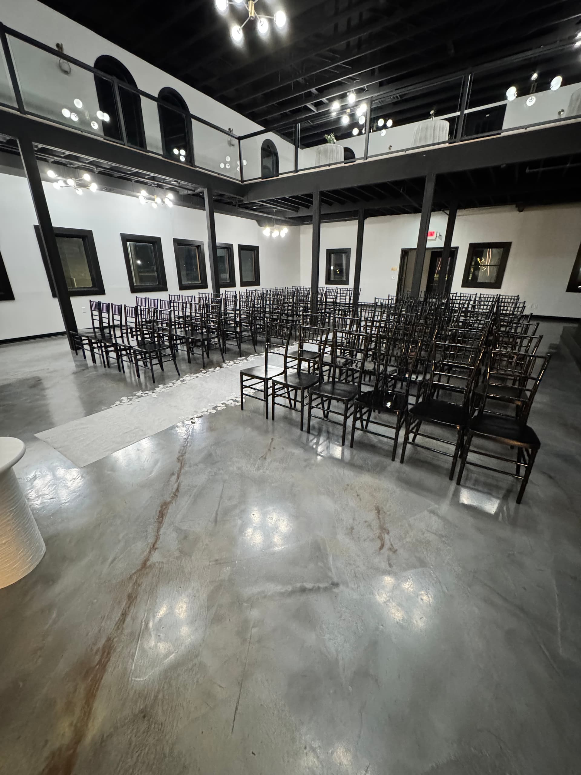 Large ceremony seating overview at Altar'd Event Venue